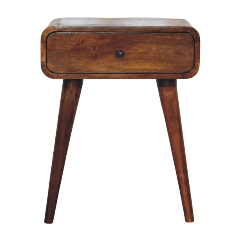 HomeRoots 22" Chestnut Solid Wood One Drawer Nightstand