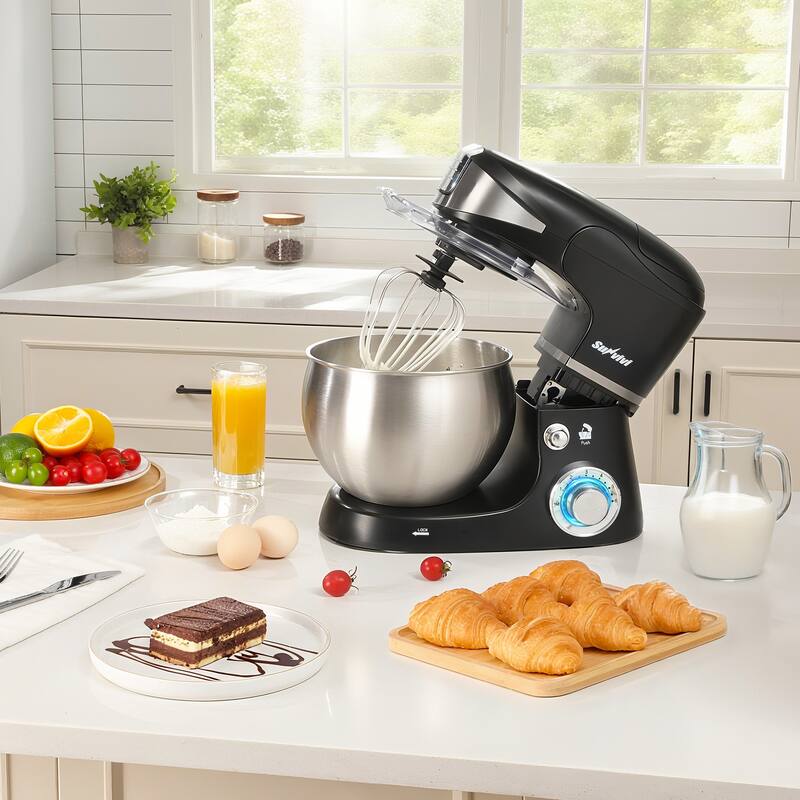3-in-1 Kitchen Mixer: Stand Mixer, Food Processor & Blender with 6 Speeds and 6.5 Qt Bowl