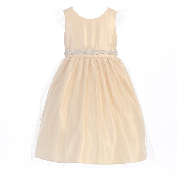 flutter sleeve flower girl dress