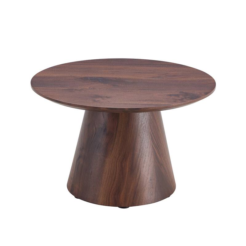 medieval-modern style coffee table, featuring wood grain veneer, classic round coffee table and side table set