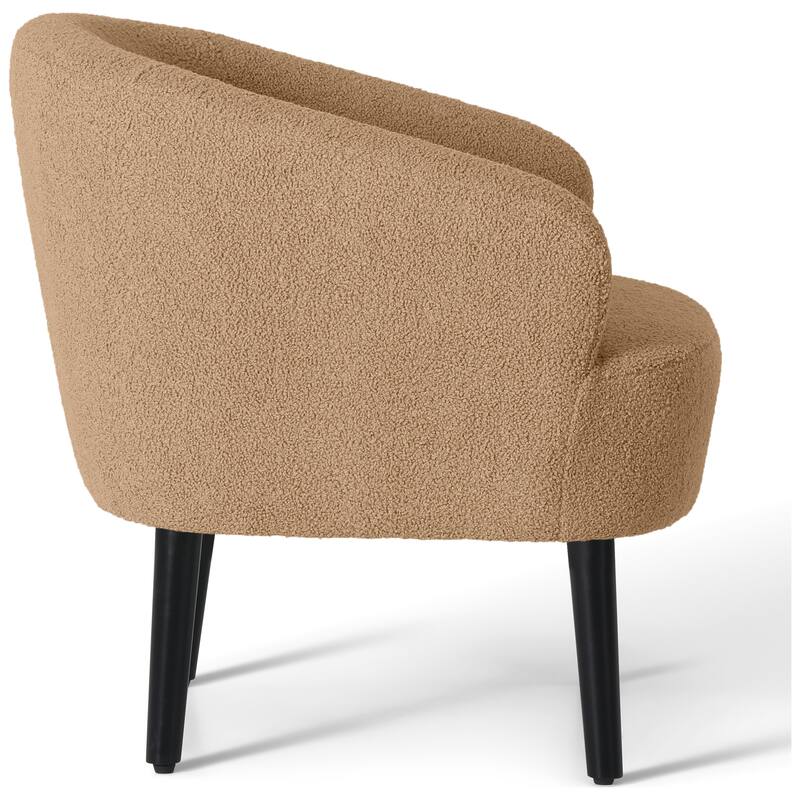 Bayville Sherpa Polyester Upholstered Faux Shearling Barrel Chair - (Set of 2)