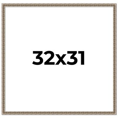 32x31 Frame Silver Versailles Ornate Solid Wood Picture Frame | 1 Inch