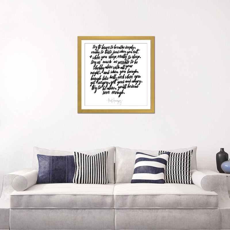 iCanvas "Hemingway Try To Be Alive Quote" by Honeymoon Hotel