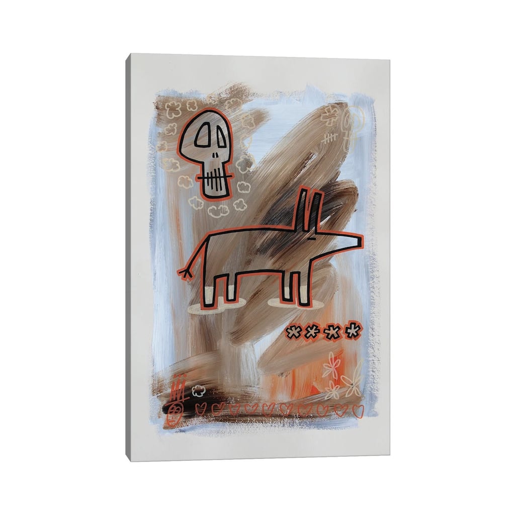 iCanvas "Skull Dog" by Well Well Canvas Print