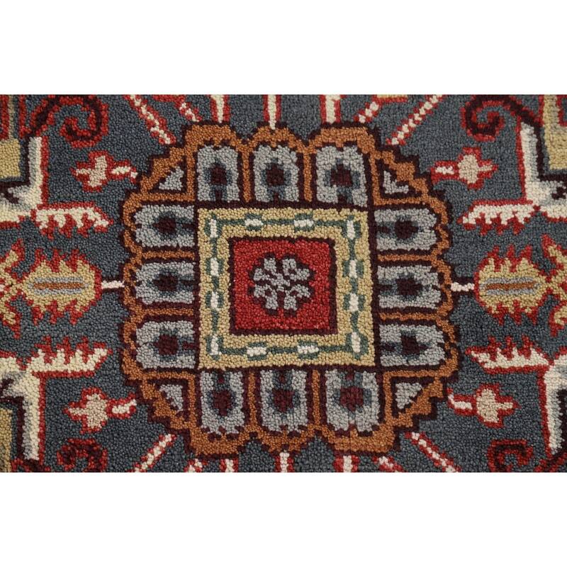 Heriz Serapi Indian Area Rug Handmade Grey Wool Carpet - 8'11" x 11'9"