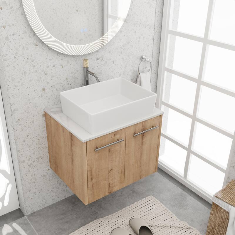BNK 24"/30" Single Sink Bathroom Vanity with Soft Close Door, Modern Floating Vanity