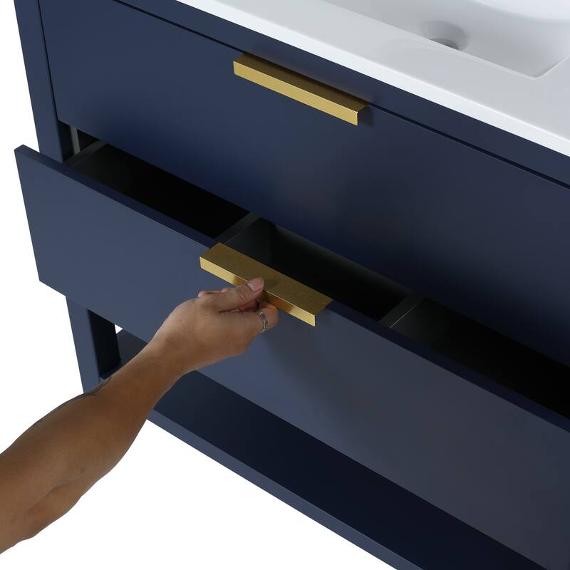 BNK 30/36 Inch Bathroom Vanity With Single Sink,Modern Bathroom Vanities With Soft Close Drawer And Shelf