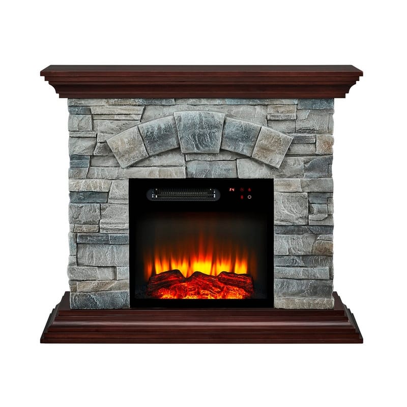 40 in. Faux Stone Freestanding Electric Fireplace - 40" in Width