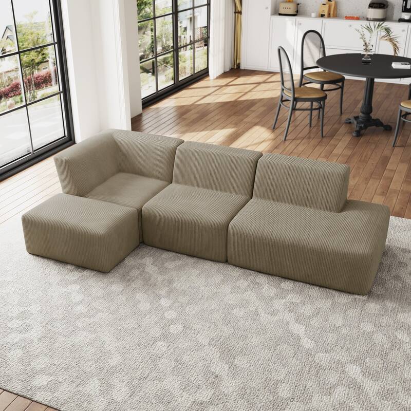 Oversized Corduroy Modular Sectional Fabric Sofa
