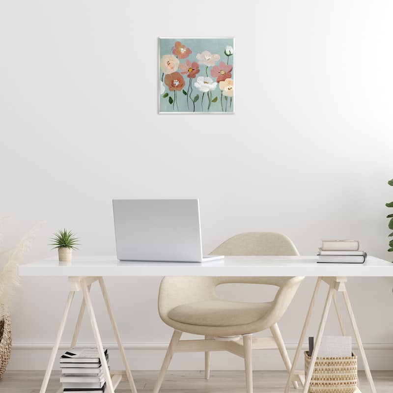 Stupell Boho Blooms on Blue Wall Plaque Art Design By Charity Henderson