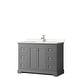 preview thumbnail 28 of 58, Avery 48 Inch Single Vanity, Cultured Marble Top Dark Gray, Chrome Trim,Carrara Cultured Marble Top