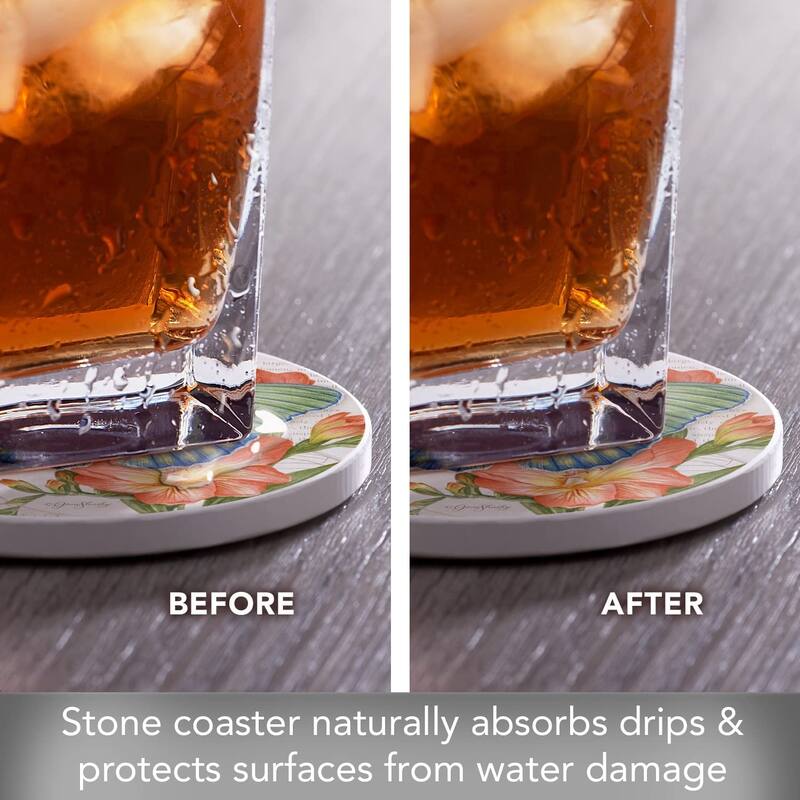 CounterArt Edwards Forester Absorbent Stone Tumbled Tile Coaster Set of 4 Made in The USA Protective Cork Backing