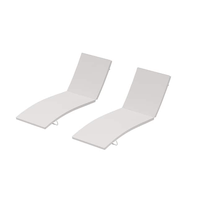 Bayview Outdoor Chaise Lounge Cushion (Set of 2) - White
