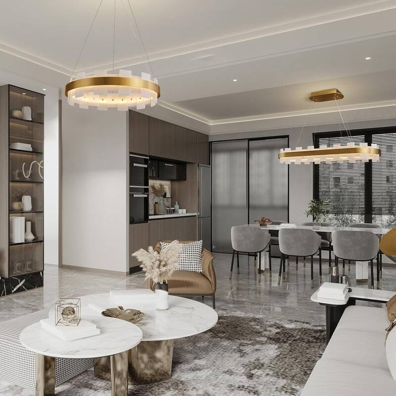 Light luxury marble ring pendant lamp