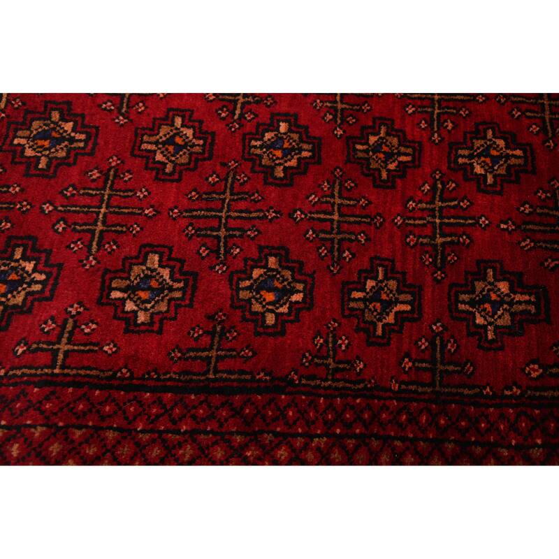 ECARPETGALLERY Hand-knotted Teimani Red Wool Rug - 3'11 x 7'3
