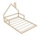preview thumbnail 8 of 18, Full Size Floor Bed with House Headboard - Sturdy Wood, Easy Assembly, Natural
