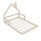 preview thumbnail 8 of 18, Full Size Wood Floor Bed with House-Shaped Headboard, Natural Finish for a Playful and Modern Bedroom Look