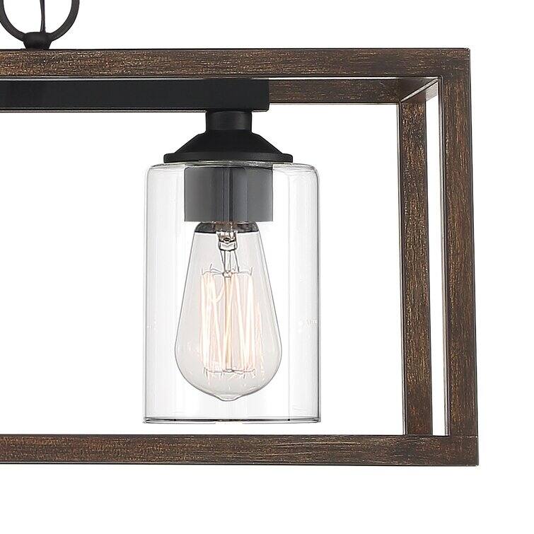Allegray 3-light Modern Farmhouse Rectangle Chandelier Kitchen Island Pendant with UL Certified