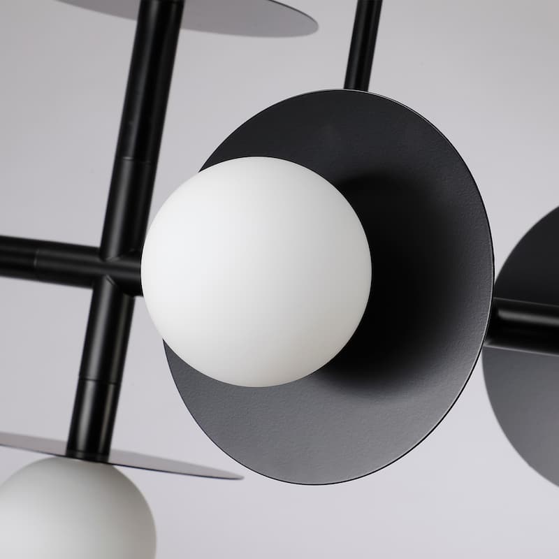 Modern 8-Light Sputnik Linear Island Chandelier