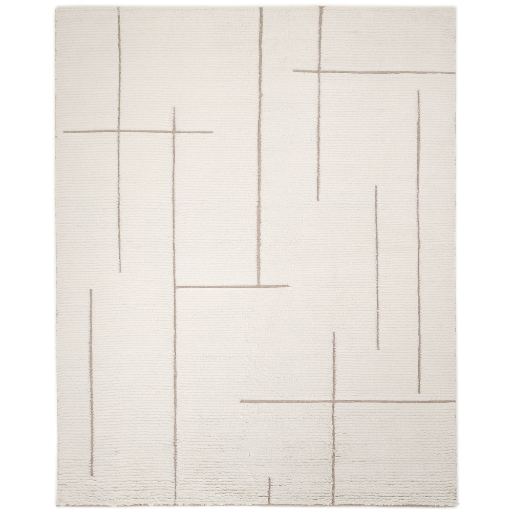 Contemporary Solid Ivory Area Rug