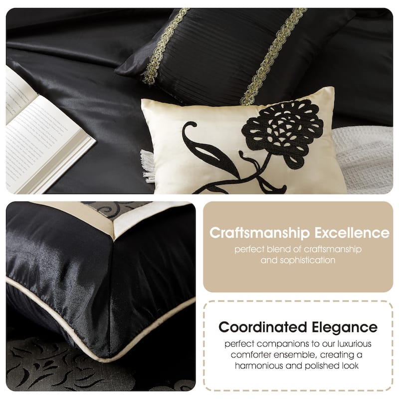 Nanshing Brie 7 Piece Floral Jacquard Comforter Set