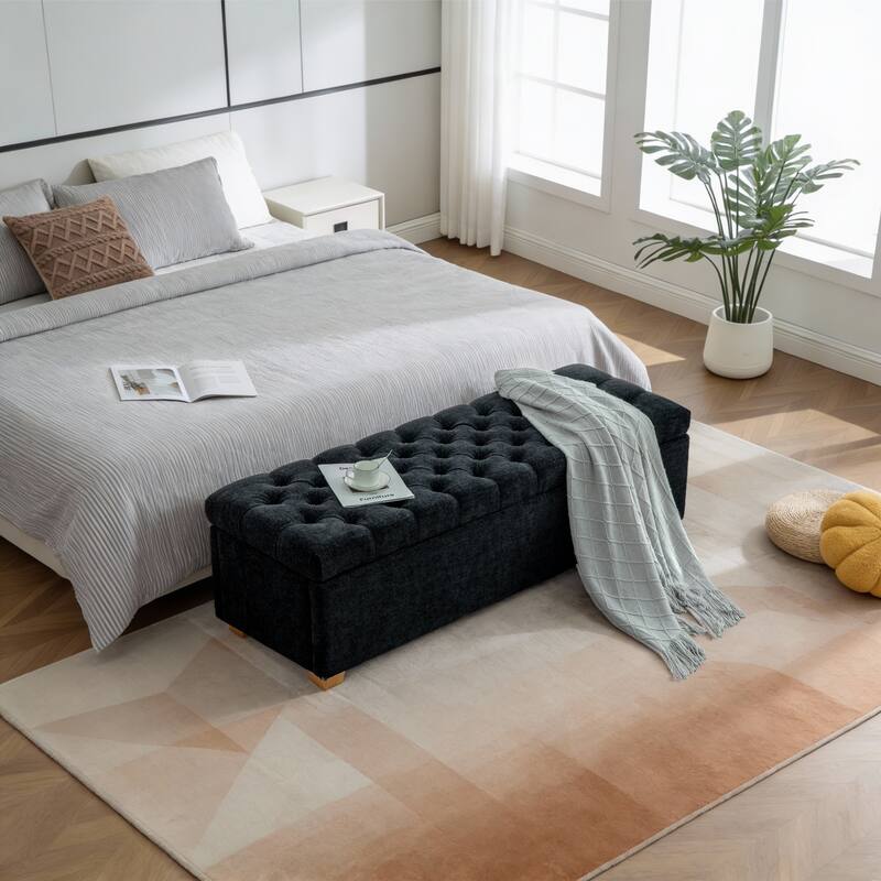 60.24" Wide Modern Upholstered Storage Bench,Entryway Bench,End of Bed Bench