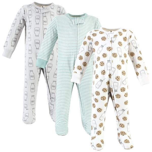 slide 1 of 1, Hudson Baby Cotton Sleep and Play, Mint Milk And Cookies 0-3 Months - Mint Milk And Cookies