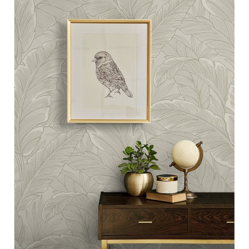 Seabrook Designs Gulf Tropical Leaves Non-Woven Unpasted Wallpaper