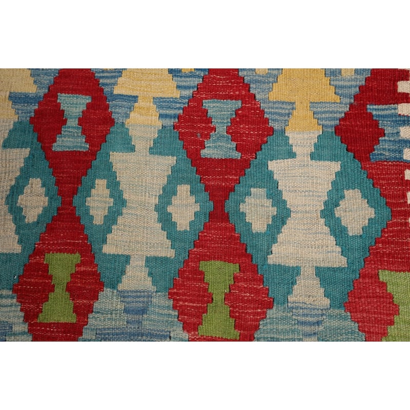 Multicolor Kilim Oriental Large Rug Hand-Woven Wool Carpet - 10'2" x 16'4"