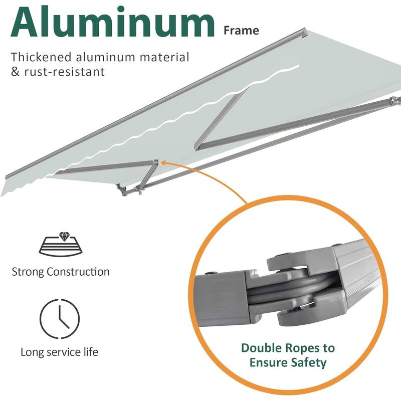 MCombo Patio Awning 8x7 Feet Sunshade Canopy for Manual Retractable Awnings
