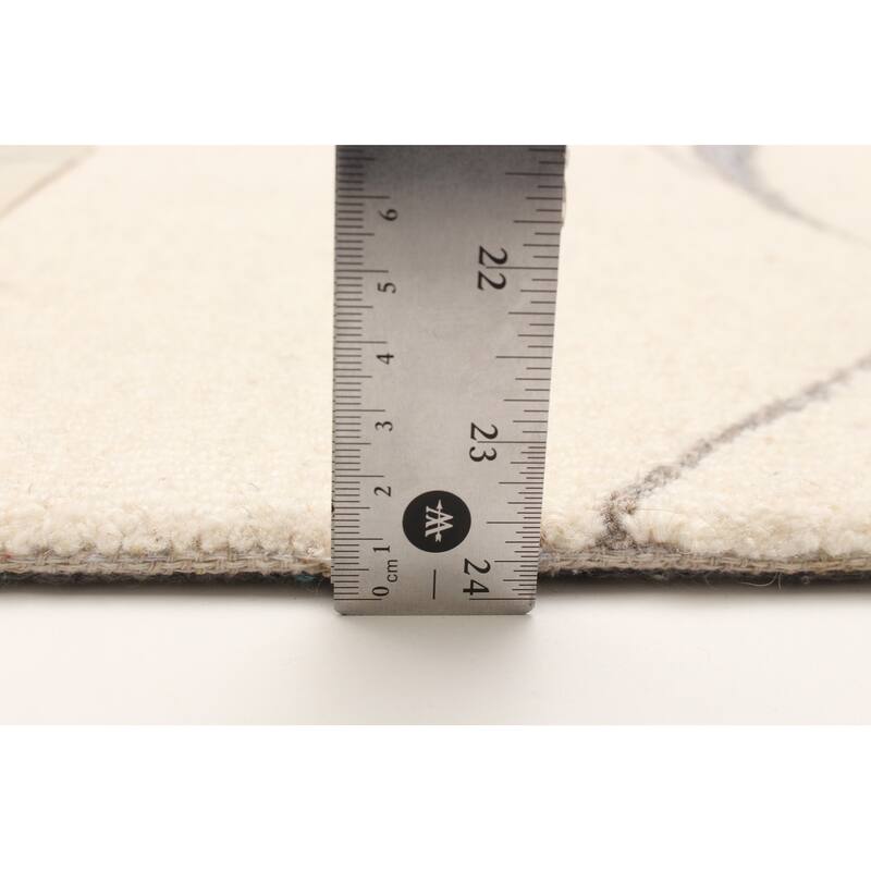 ECARPETGALLERY Hand Tufted Timeless Cream Wool Rug - 5'0 x 8'0