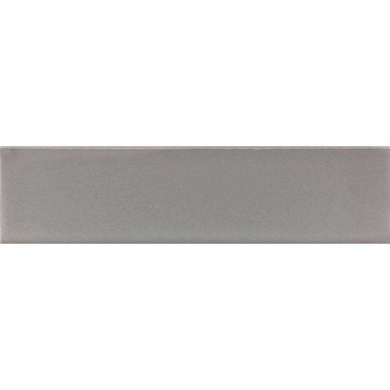 Apollo tile 4" x 16" Colorway Glossy Gray Glass Tile (5.33 sq ft/case) - 12 Pack