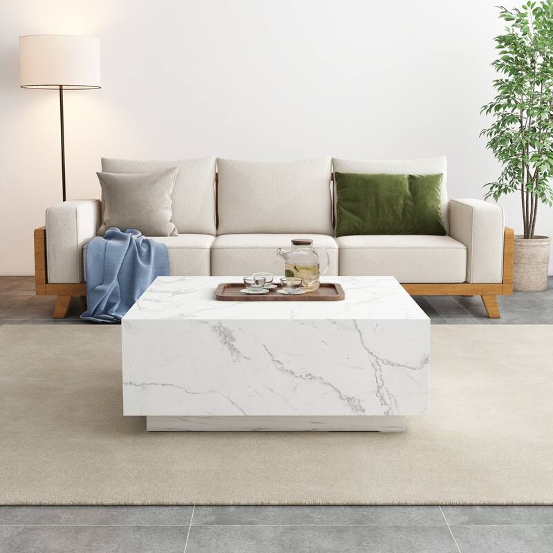 Faux Marble Square Coffee Table