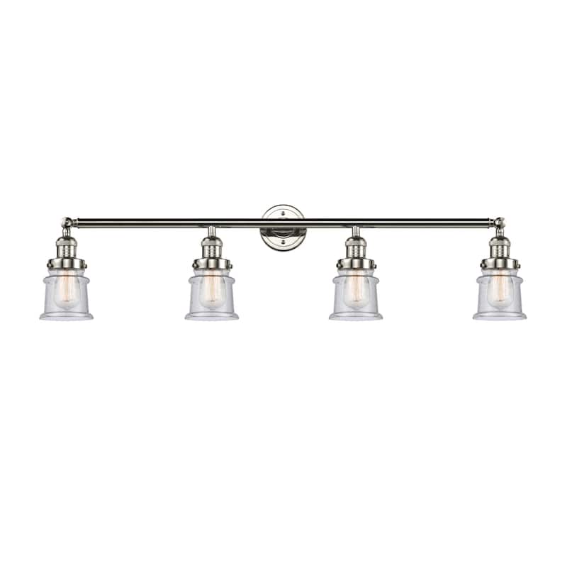Innovations Lighting Small Canton 4 Light 42" Wide Bathroom Vanity - Polished Nickel / Seedy