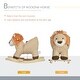 preview thumbnail 5 of 8, Plush Lion Rocking Horse with Seat Belt and Realistic Sounds for Toddlers