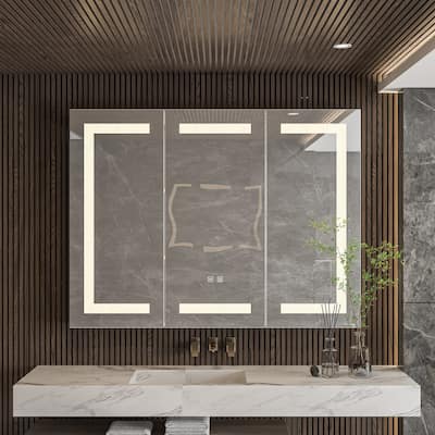 Wall LED Bathroom Cabinet with Lighting and Defogger Medicine Cabinet
