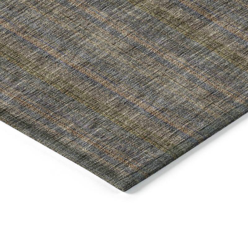Machine Washable Indoor/ Outdoor Stripe Chantille Rug