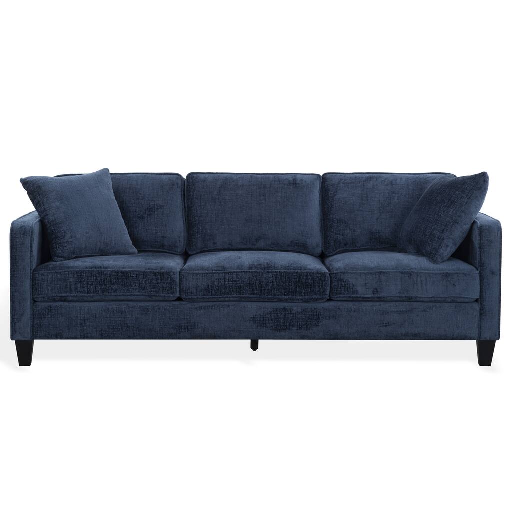 SAFAVIEH Couture Taylyn 3-Seat Sofa, Modern Living Room Upholstered Couch with Reversible Cushions - 87"W x 35"D x 33"H