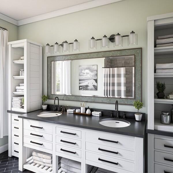 Ipanema Contemporary Matte Black 4 Light Vanity - 29" x 9". Opens flyout.