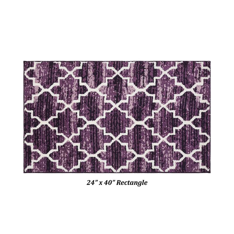 Better Trends Savio Collection Marrakesh Bathroom Rug - 100% Micro Polyester with Gel Foam Backing, Machine Washable Bath Mat
