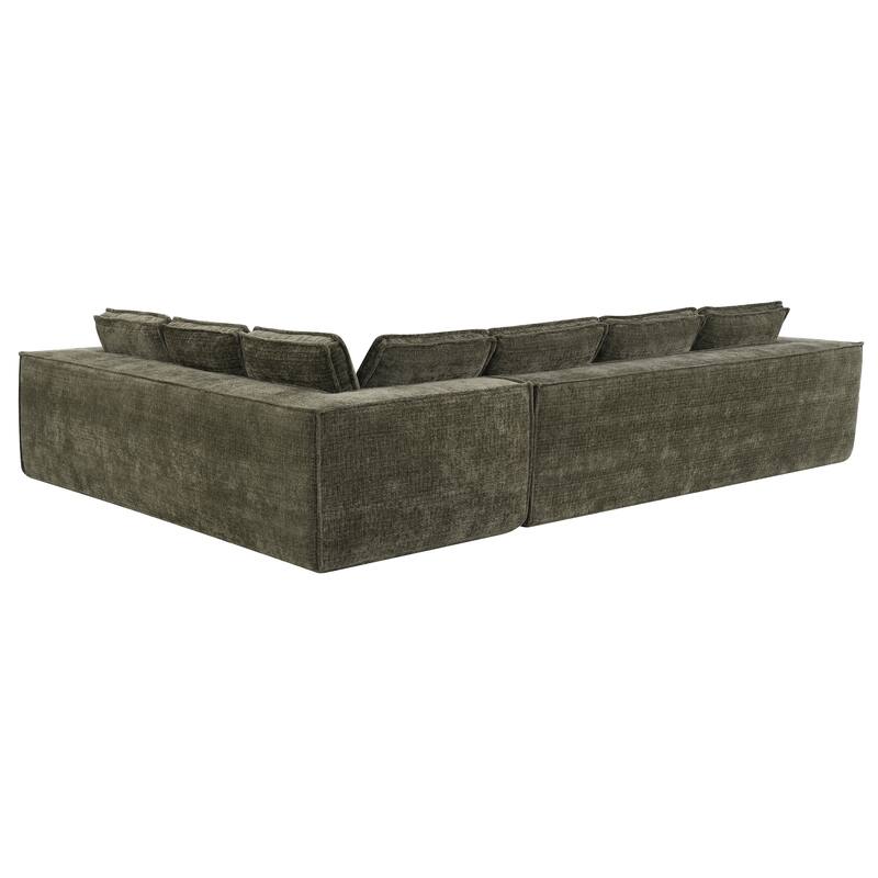 129.5" Chenille Modular Sectional Sofa with Wrinkle-Resistant Fabric, 6-Seater L-Shaped Cloud Couch, No Assembly Required