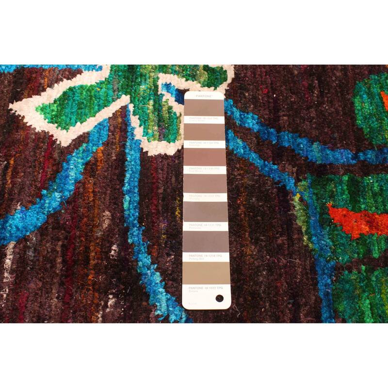 ECARPETGALLERY Hand-knotted Opulence Dark Brown Silk Rug - 4'10 x 6'8