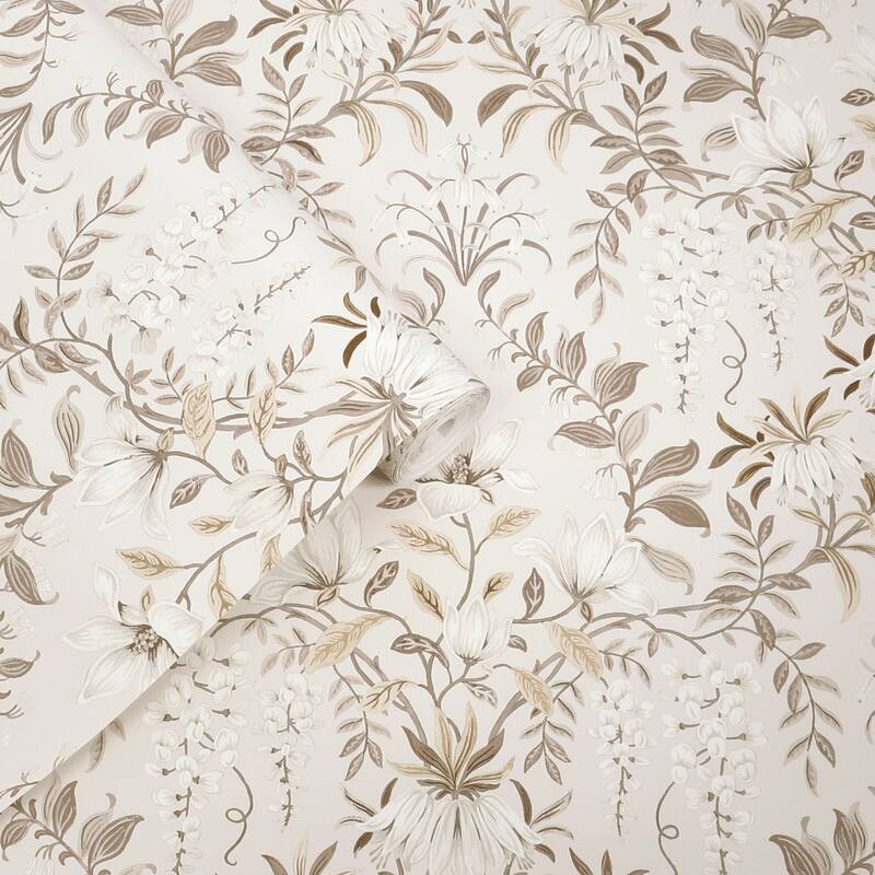 Laura Ashley Parterre Soft Natural Wallpaper