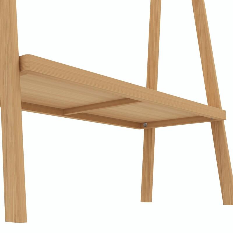 Eco-Friendly Bamboo Towel Rack with Bottom Shelf - Handmade, Lightweight, and Durable