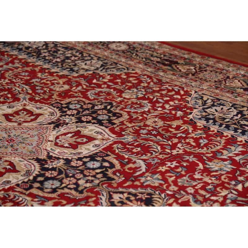 Vegetable Dye Kashan Indian Area Rug Handmade Wool Carpet - 8'2"x 11'5"