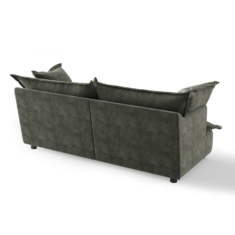 80"W Upholstered Chenille Comfy Cloud Couch Modular Sectional Sofa