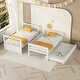 preview thumbnail 33 of 76, Bunkbeds Convertible 2 Beds, Wooden Bunk Bed with Ladder