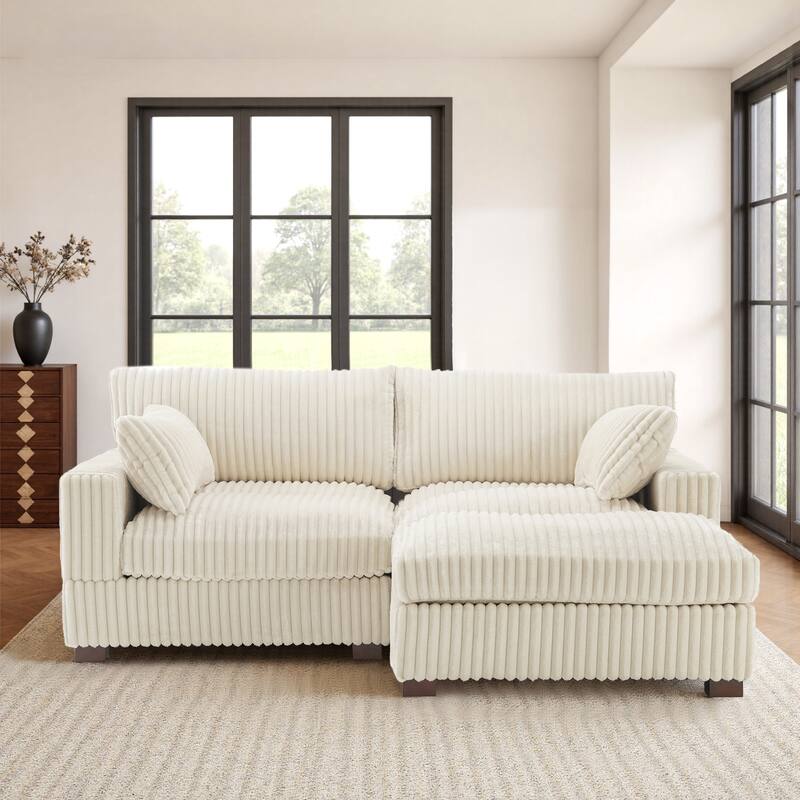 80"W Plush Modular Sectional Sofa with Pillows for Living Room