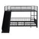 preview thumbnail 23 of 38, Full over Full Size Metal Bunk Bed with Slide and Guardrails for Kids, Boys and Girls, Bedroom