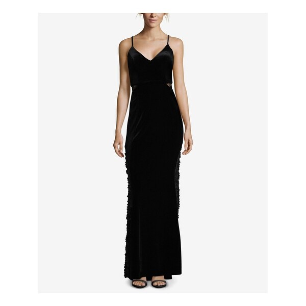 black velvet dress spaghetti strap